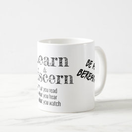 Taza De Café Apología Biblia bereana contra guión blanco