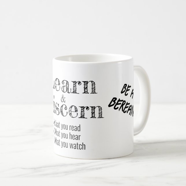 Taza De Café Apología Biblia bereana contra guión blanco (Anverso derecho)