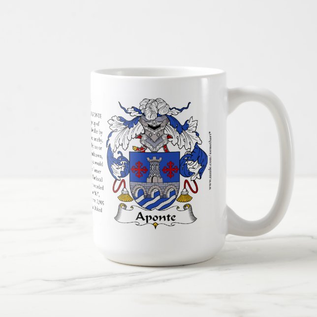 Taza De Café Aponte, el origen, el significado y el escudo (Derecha)
