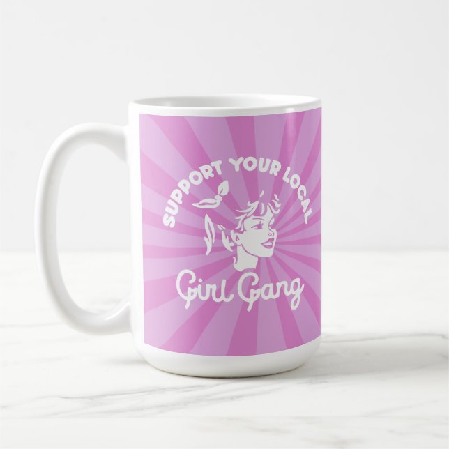 Taza De Café Apoya a su Chica local Gang Mug (Izquierda)