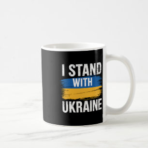 Taza De Café Apoya a Ucrania Me mantengo con Ucrania Bandera uc