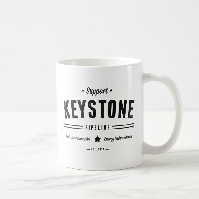 Taza De Café Apoya La Tubería Keystone (Derecha)