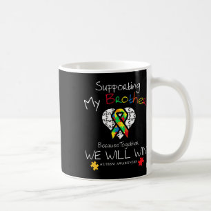 Taza De Café Apoyando a mi hermano Inspirador autismo Awarene
