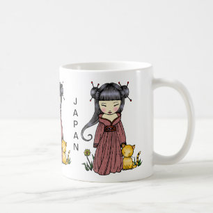 Taza De Café Apoyar al Chica Mug Kimono de Japón
