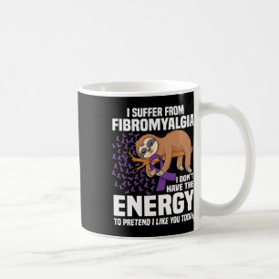 Taza De Café Apoyar al guerrero de la cinta morada Fibromialgia