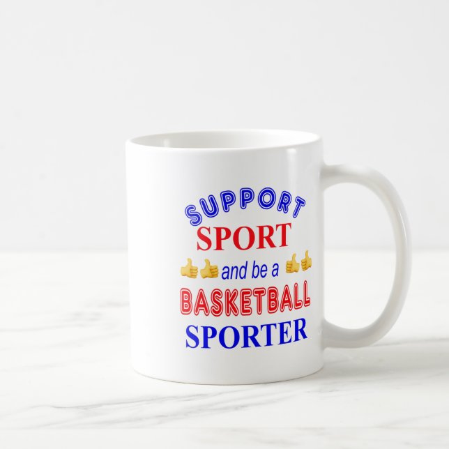 Taza De Café Apoyar El Deporte Y Ser Un Deportista De Baloncest (Derecha)