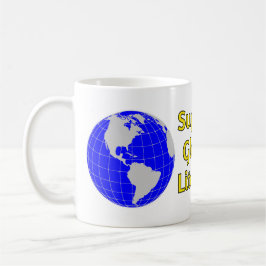 Taza De Café Apoyar la alfabetización global con el globo (blan