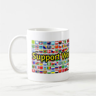 Taza De Café Apoyar la pancarta mundial de alfabetización