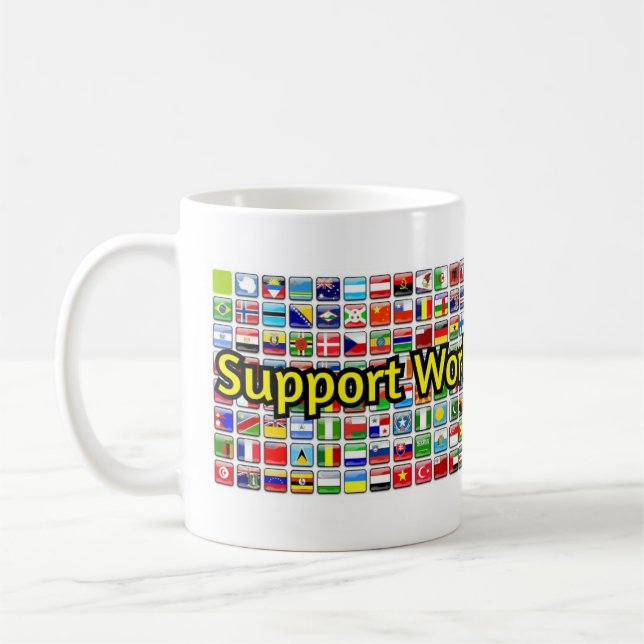 Taza De Café Apoyar la pancarta mundial de alfabetización (Izquierda)