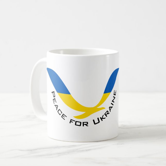 Taza De Café Apoyar la paz en Ucrania  (Anverso izquierdo)