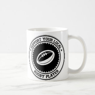 Taza De Café Apoye a su jugador local del rugbi