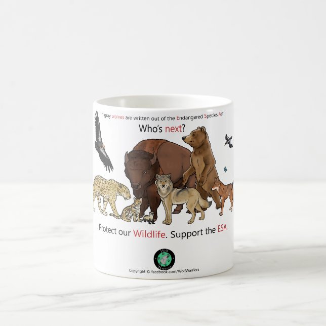 Taza De Café Apoye el acto en peligro de la especie (Centro)