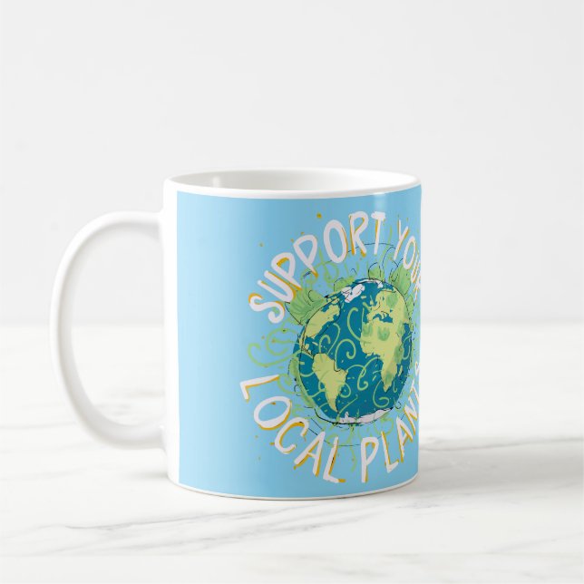 Taza De Café Apoye sus plantas locales (Izquierda)