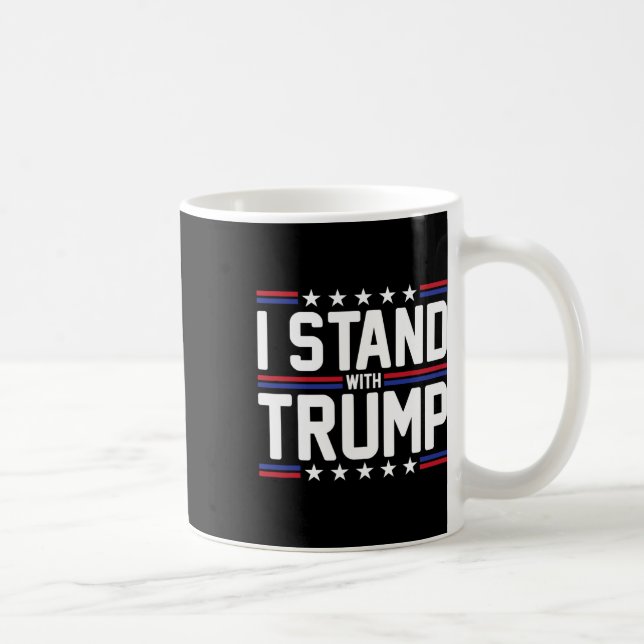 Taza De Café Apoyen a Trump con la bandera norteamericana de Es (Derecha)