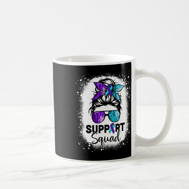 Taza De Café Apoyo a Squad Messy Bun Suicide Prevención Awarene (Derecha)