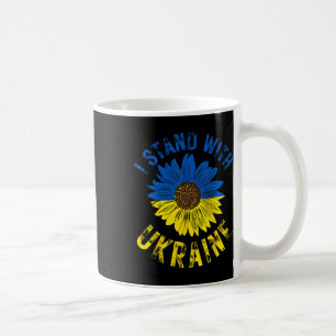 Taza De Café Apoyo a Ucrania Me mantengo con la bandera ucrania