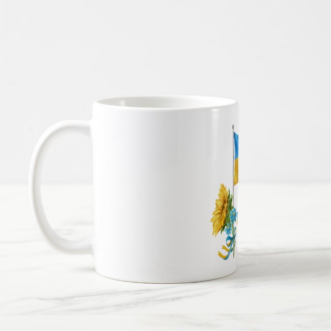Taza De Café Apoyo el lema de Ucrania Bandera de apoyo a Ucrani (Izquierda)