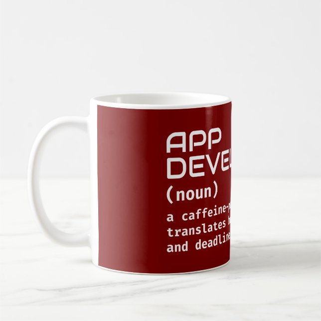 Taza De Café App Developer Coffee Mug - Humor de definición (Izquierda)