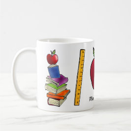Taza De Café Apple con la pila de libro añade nombre