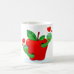 Taza De Café Apple en el amor, cerdo blanco