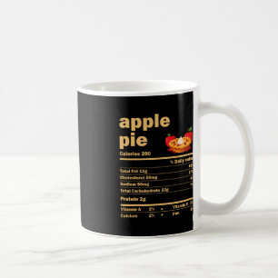 Taza De Café Apple Pie Nutrition Hechos Divertido Día de Acción