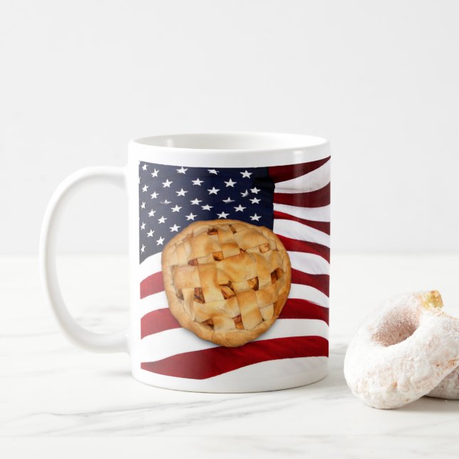 Taza De Café Apple Pie with American Flag (Con donut)