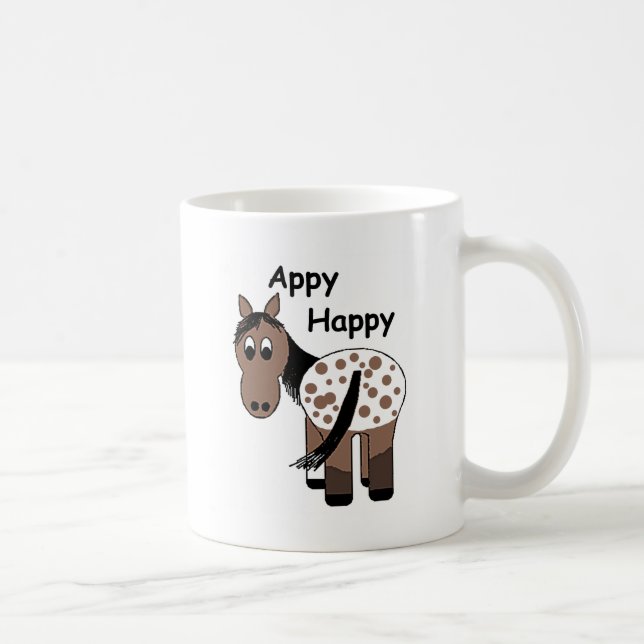 Taza De Café Appy Happy ~ Cute Blanket Caballo Appaloosa (Derecha)