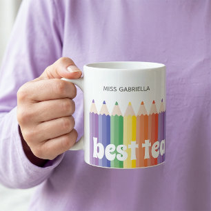 Taza De Café Apreciación de los profesores del arcoiris Mejor M