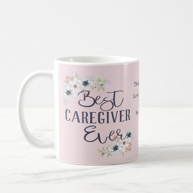 Taza De Café Apreciación del mejor cuidador del personalizado (Izquierda)