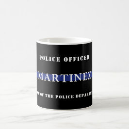 Taza De Café Apreciación del personalizado Thin Blue Line Polic