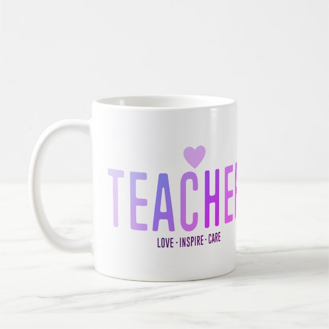 Taza De Café Apreciación del profesor amor Inspira cuidado mora (Izquierda)