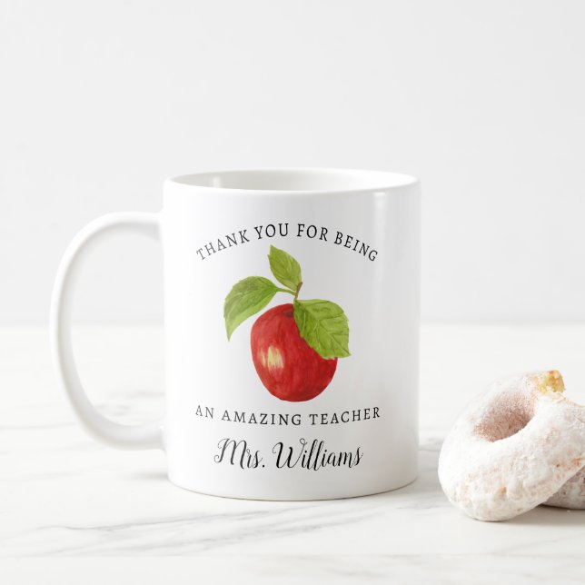 Taza De Café Apreciación del profesor de Apple Mug Gift (Con donut)