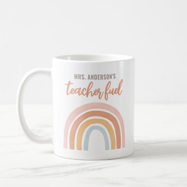Taza De Café Apreciación del profesor de arcoiris de Boho (Izquierda)
