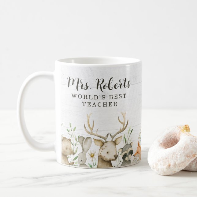 Taza De Café Apreciación del profesor de vida silvestre boho ru (Con donut)