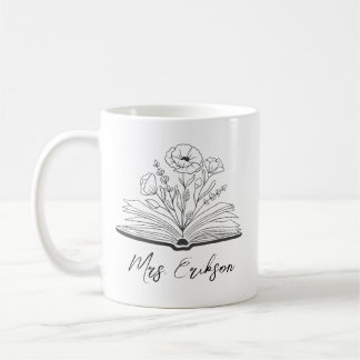 Taza De Café Apreciación del profesor Personalizado de libros d