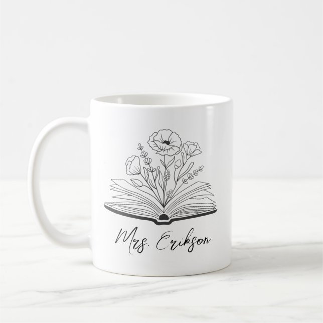 Taza De Café Apreciación del profesor Personalizado de libros d (Izquierda)