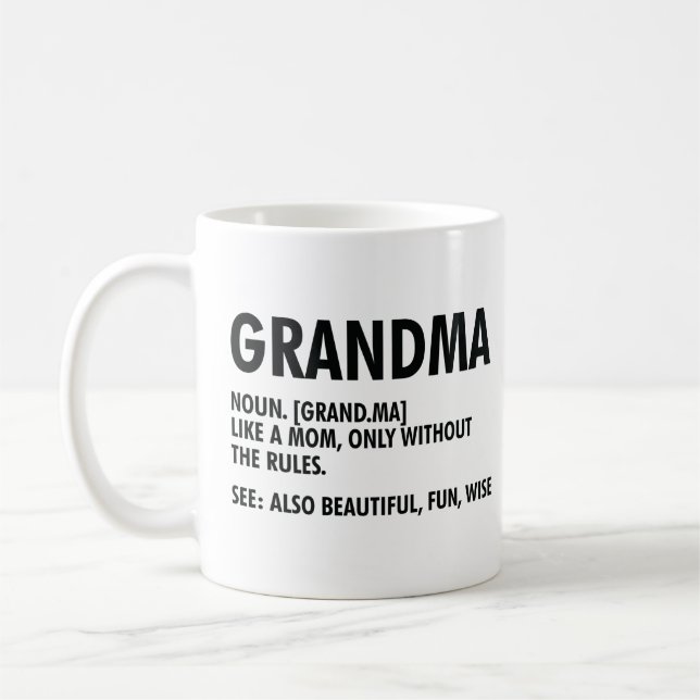 Taza De Café Apreciación divertida de la abuela a la definición (Izquierda)