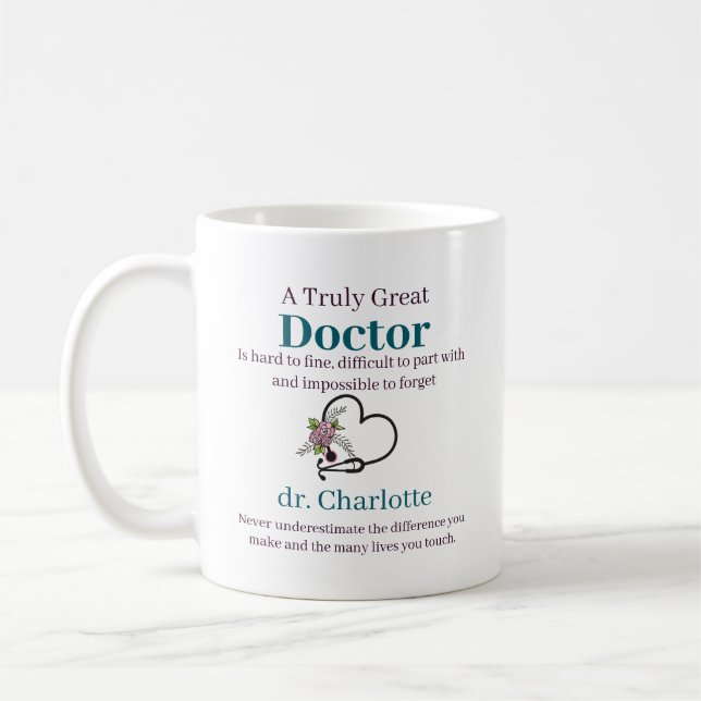 Taza De Café Apreciación Médico personalizada (Izquierda)