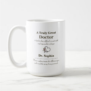 Taza De Café Apreciación personalizada de un médico verdaderame