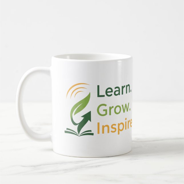 Taza De Café Aprende. Crecer. Inspira. (Izquierda)