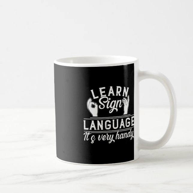 Taza De Café Aprender lenguaje de Rótulo ASL Sensibilización so (Derecha)