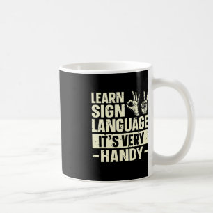 Taza De Café Aprender lenguaje de Rótulo es muy práctico para l