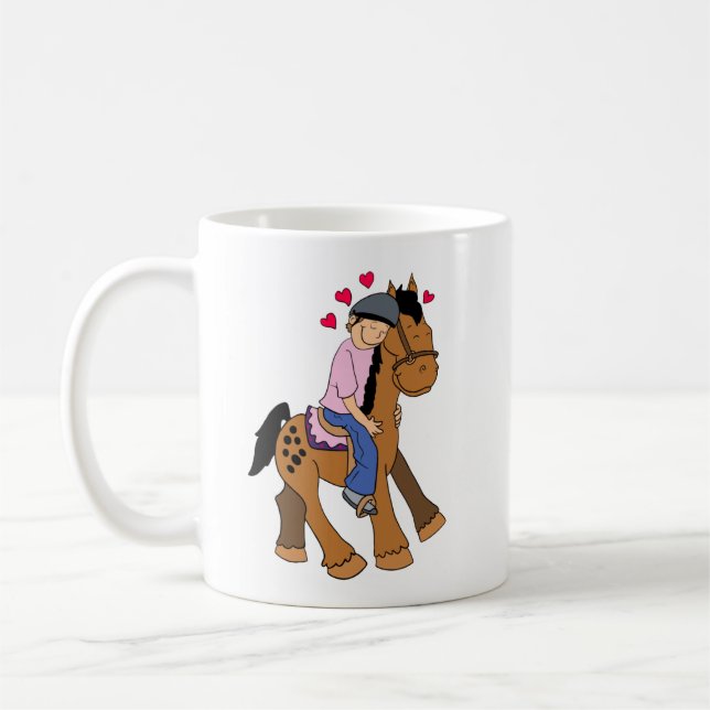 Taza De Café Aprentador de caballos con camiseta rosa - Mug (Izquierda)