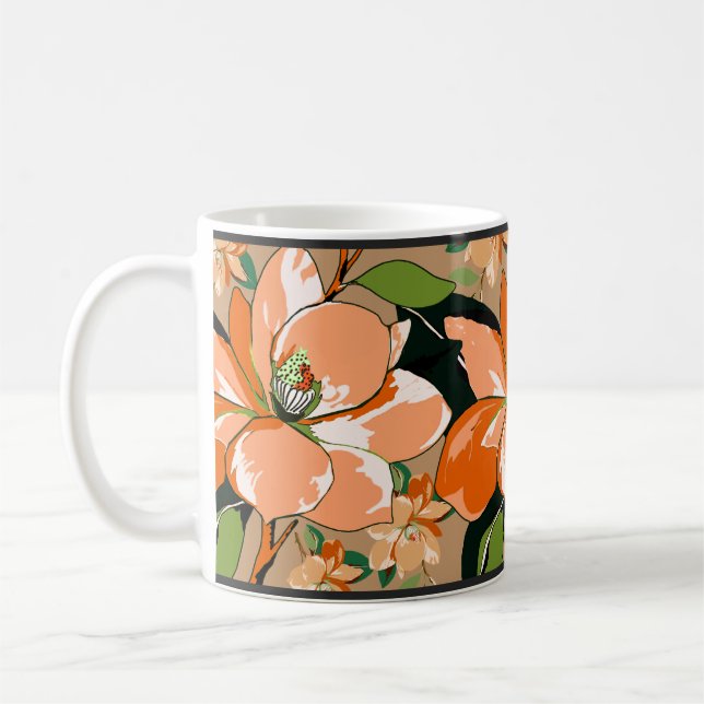 Taza De Café Apricot Azalea en Tan (Izquierda)