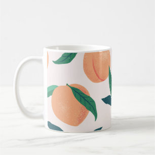 Taza De Café Apricot De Peach: Patrón Tropical Sin Marea.