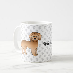 Taza De Café Apricot Mini Goldendoodle Cartog Perro y nombre