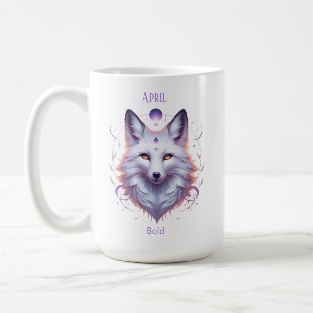Taza De Café April Birth Month Spirit Animal Fox (Izquierda)