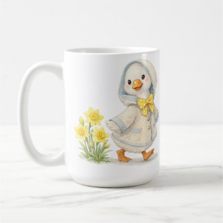Taza De Café April Goose daffodils cute valentine illustration
