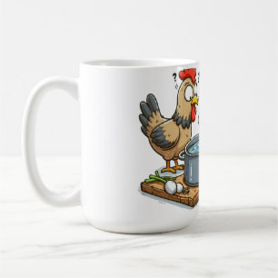 Taza De Café Apron de pollo de cocina divertida - Hen haciendo
