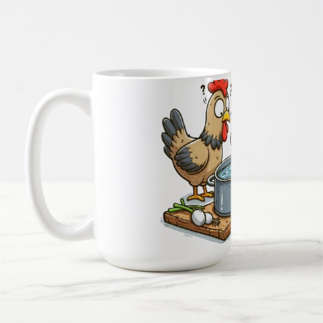 Taza De Café Apron de pollo de cocina divertida - Hen haciendo  (Izquierda)